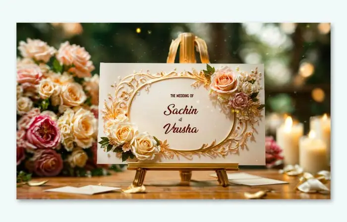 Modern 3D Floral Frame Design Wedding Invitation Slideshow